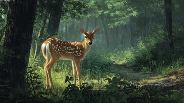 小鹿临摹小鹿林间唯美