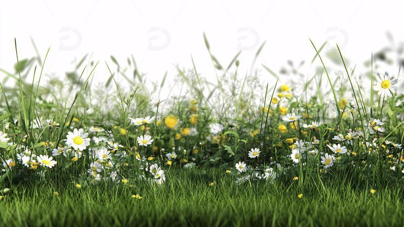 草丛小菊花绿草草地鲜花