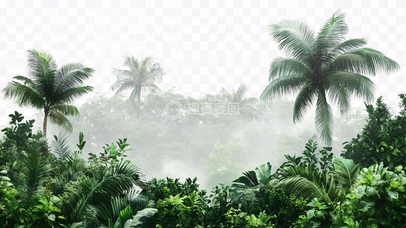 高清大图下载【趣麦麦图】热带气根植物密林