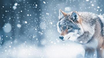 高清狐狸精神雪地文化