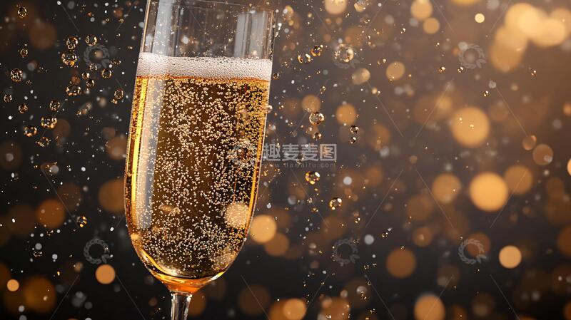 高清大图下载【趣麦麦图】香槟玻璃杯气泡