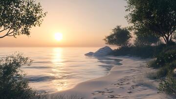 日出海滩日出海滩海洋