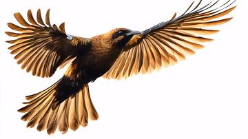 精细飞鸟手绘鸟