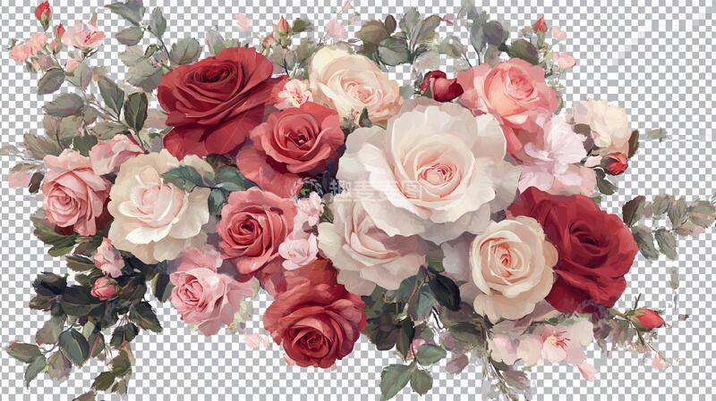 高清大图下载【趣麦麦图】写实手绘玫瑰花素材2