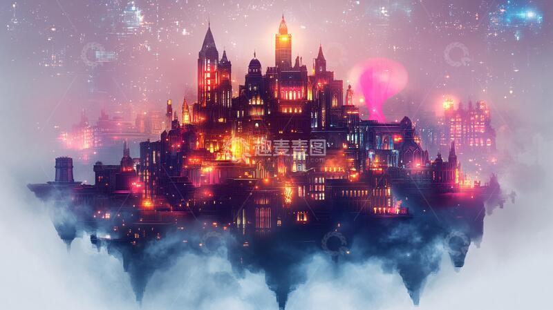 高清大图下载【趣麦麦图】梦幻城堡插画5