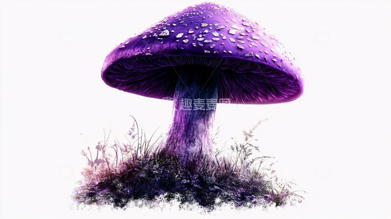 高清大图下载【趣麦麦图】创意蘑菇图蘑菇紫色梦幻