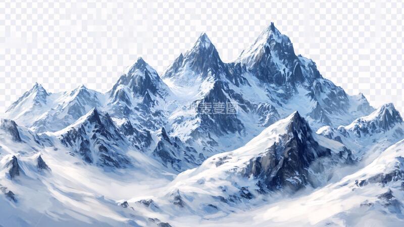 高清大图下载【趣麦麦图】雪山原画素材原画电脑