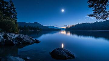 湖水月光月光月色河流