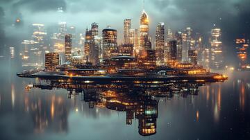 科幻之城科幻科技倒影