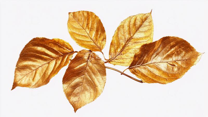 高清大图下载【趣麦麦图】金色秋叶透明背景