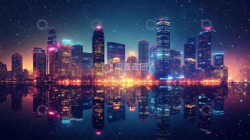 高清大图下载【趣麦麦图】现代科技城市缤纷炫彩4
