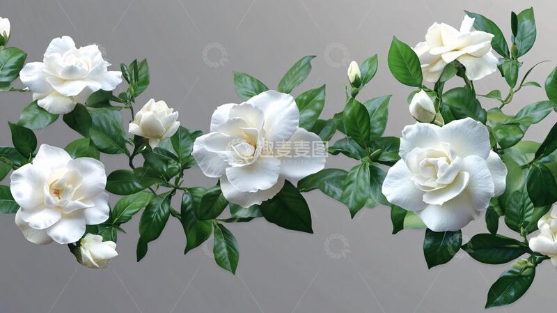 高清大图下载【趣麦麦图】写实喷绘茉莉花3