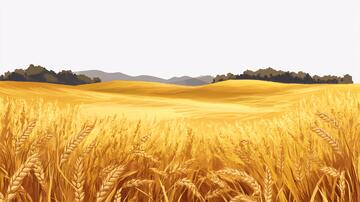 小麦田插画插画小麦手绘