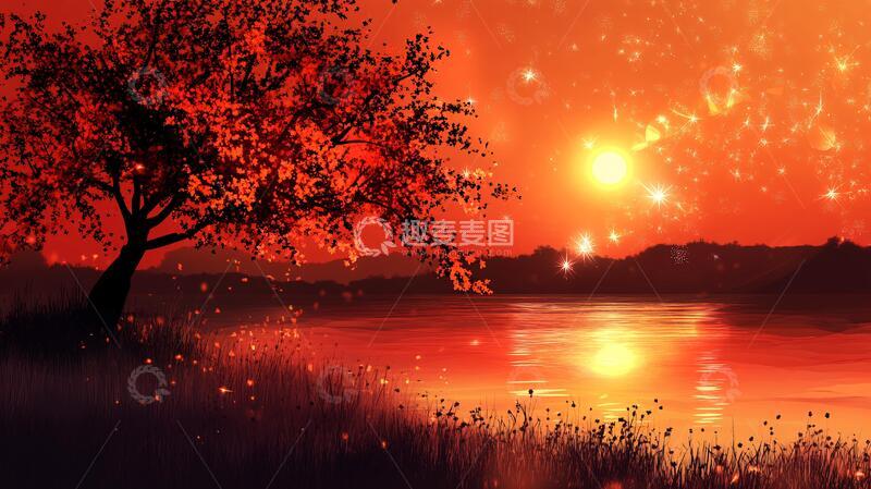 高清大图下载【趣麦麦图】浪漫黄昏背景