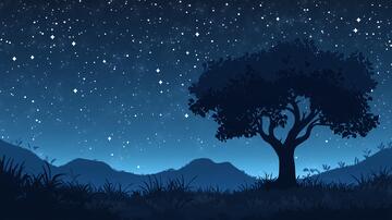 自然夜晚夜晚夜景树木