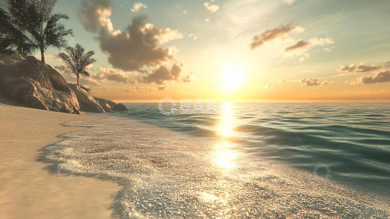 高清大图下载【趣麦麦图】唯美韵律自然海边背景2