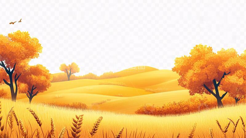 高清大图下载【趣麦麦图】新疆麦穗插画