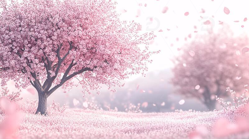 樱花树春景樱花春天粉色