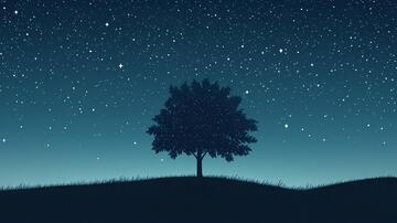 夜色下的树夜景夜色黑夜