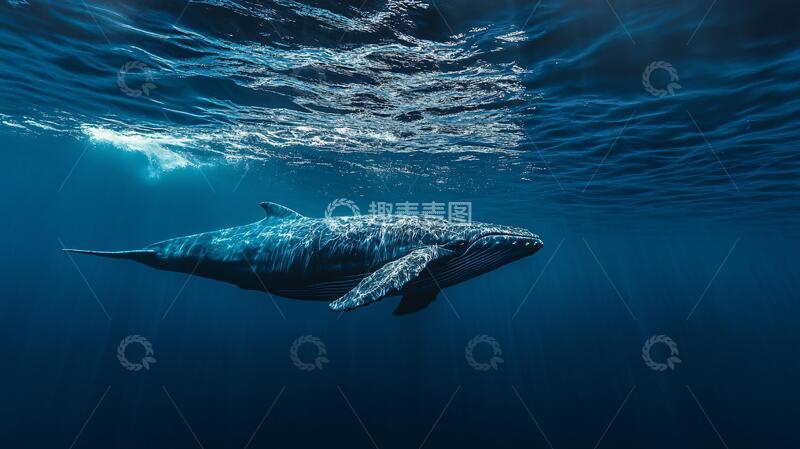 高清大图下载【趣麦麦图】深海鲸鱼鲸鱼大鱼潜水