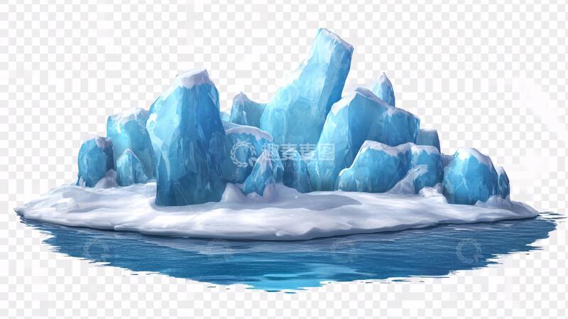 高清大图下载【趣麦麦图】浮冰手绘素材