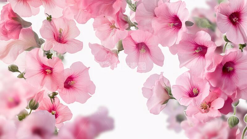 高清大图下载【趣麦麦图】粉色喇叭花背景
