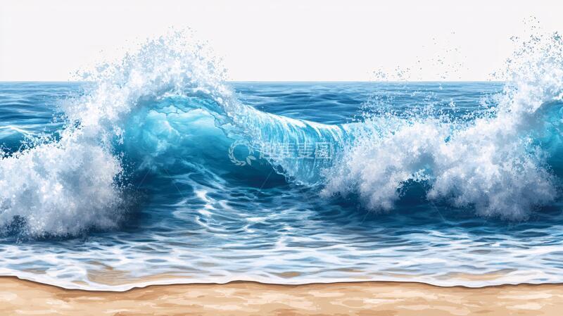 高清大图下载【趣麦麦图】海浪拍岸海浪透明背景