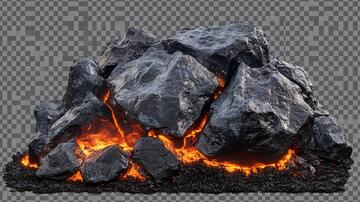 火烧岩石头岩石火焰石头