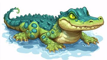 原创卡通鳄鱼