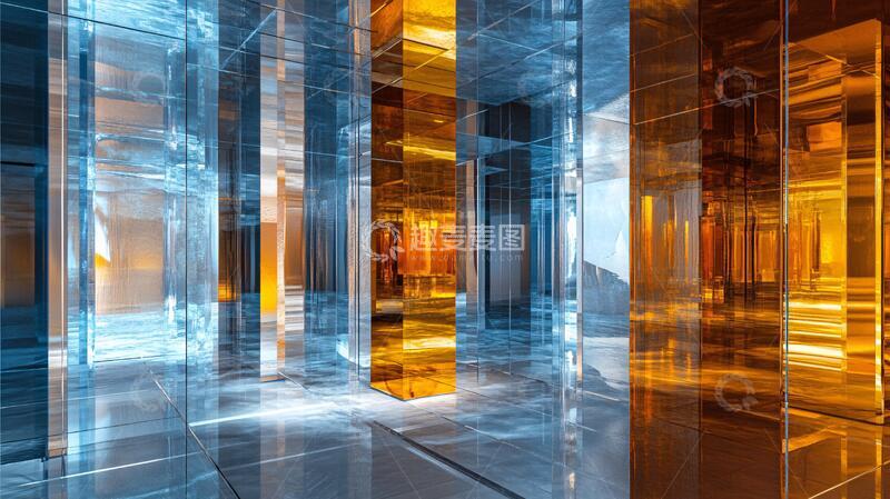 高清大图下载【趣麦麦图】镜面迷宫玻璃镜面线条