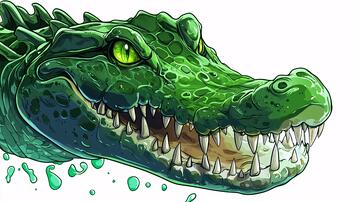 鳄鱼插画鳄鱼海报插画