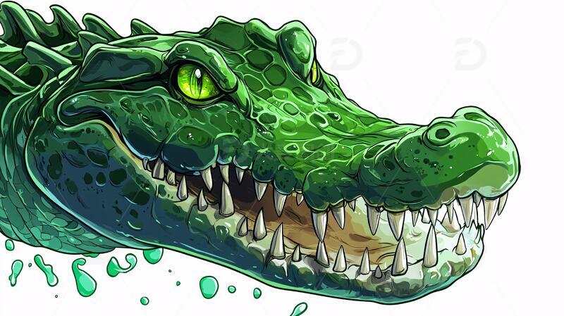 鳄鱼插画鳄鱼海报插画