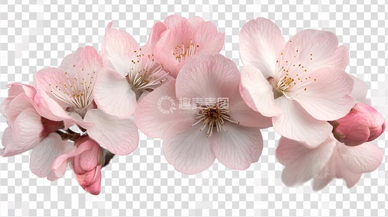 高清大图下载【趣麦麦图】免扣樱花桃花手绘素材