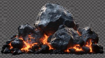 火烧岩石头岩石岩浆熔岩