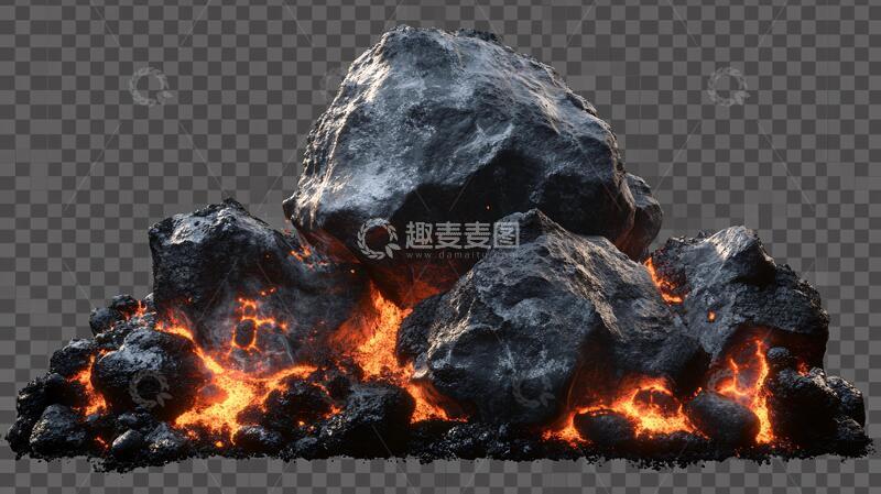 高清大图下载【趣麦麦图】火烧岩石头岩石岩浆熔岩