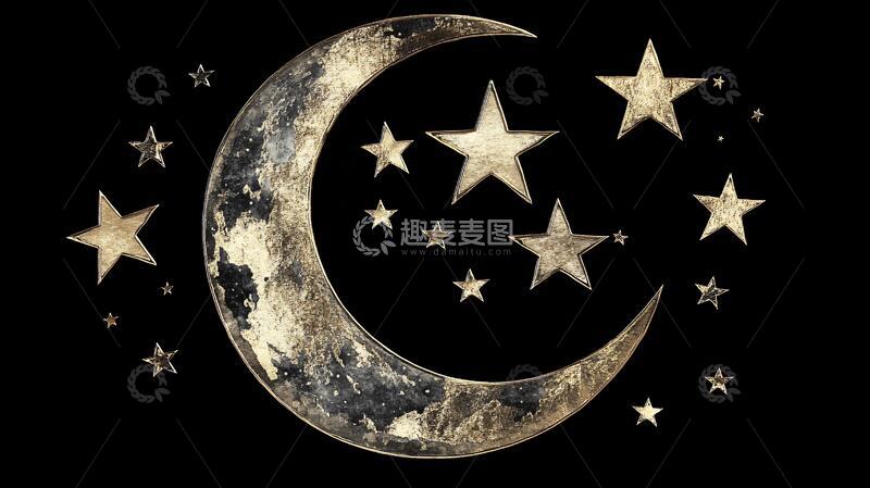 高清大图下载【趣麦麦图】月光星辰夜空