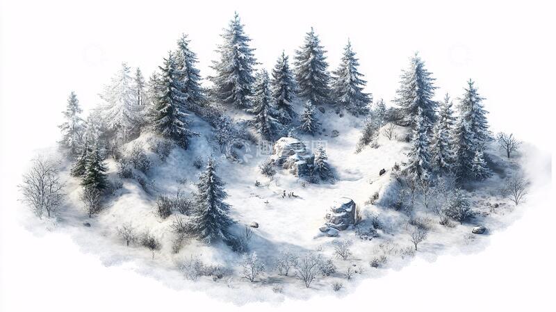 高清大图下载【趣麦麦图】3d雪景雪景积雪模型