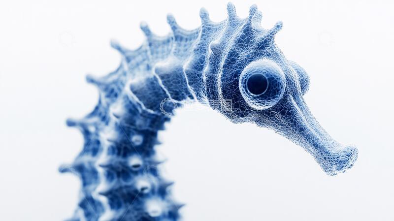 高清大图下载【趣麦麦图】海马白模动物特写鱼刺