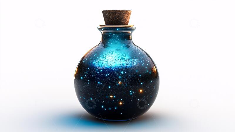 高清大图下载【趣麦麦图】梦幻许愿瓶梦幻插画科技