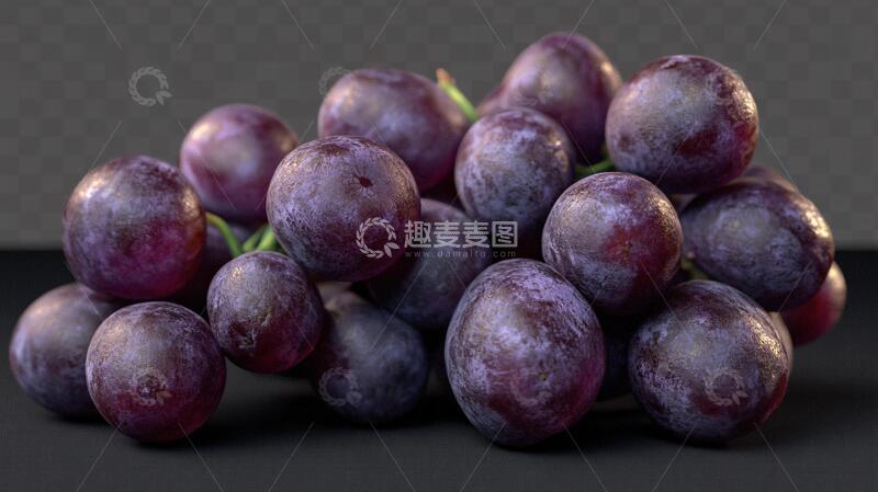 高清大图下载【趣麦麦图】写实西梅葡萄插画写实