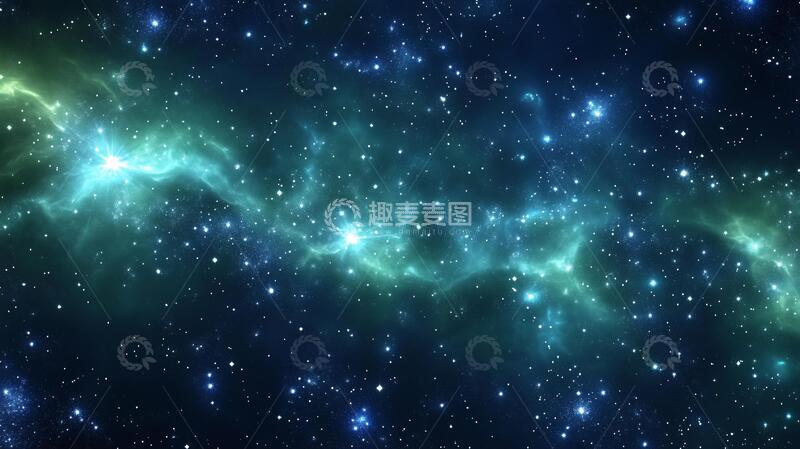 高清大图下载【趣麦麦图】繁星点点蓝色动态宇宙