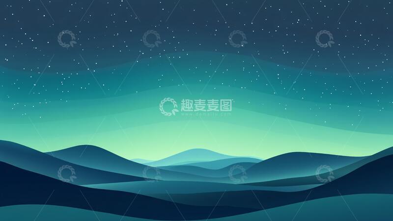 高清大图下载【趣麦麦图】青色色调山水