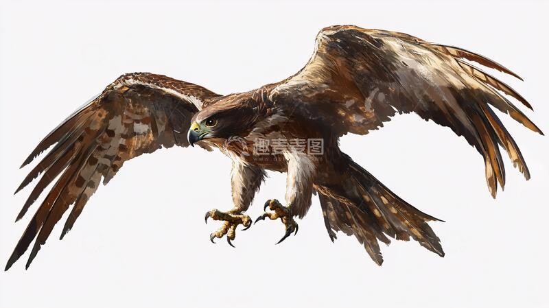 高清大图下载【趣麦麦图】手绘动物鹰雄鹰插画动物