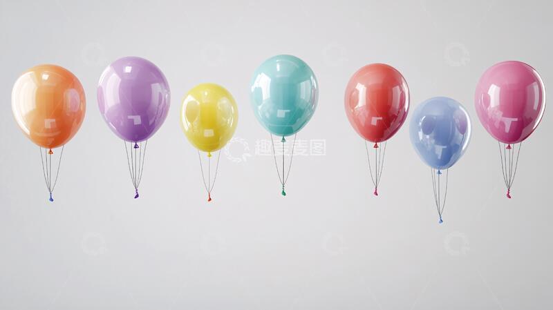 高清大图下载【趣麦麦图】扁平化气球气球彩色素材