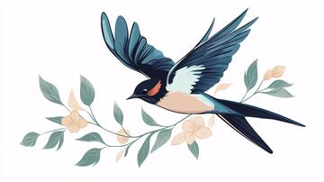 日喜鹊插画插画喜鹊扁平