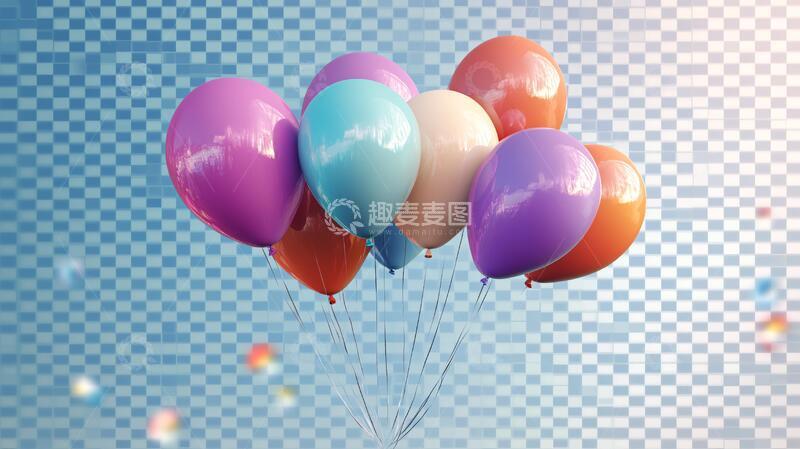 高清大图下载【趣麦麦图】逼真气球彩色汽球橙色