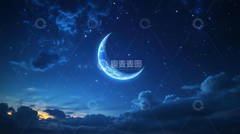 高清大图下载【趣麦麦图】蓝月夜梦幻唯美奇幻11