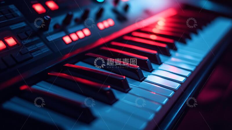 高清大图下载【趣麦麦图】合成器浪潮素材浪潮按键