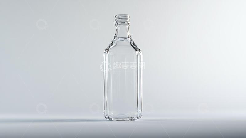 高清大图下载【趣麦麦图】白酒玻璃瓶效果图模型