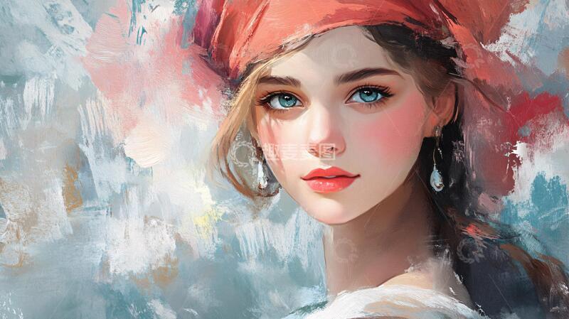 高清大图下载【趣麦麦图】数字美女插画1